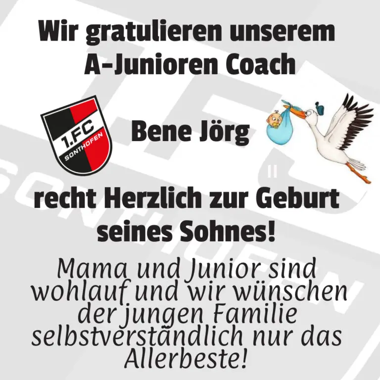 Read more about the article A-Junioren Coach Bene Jörg wird Papa!