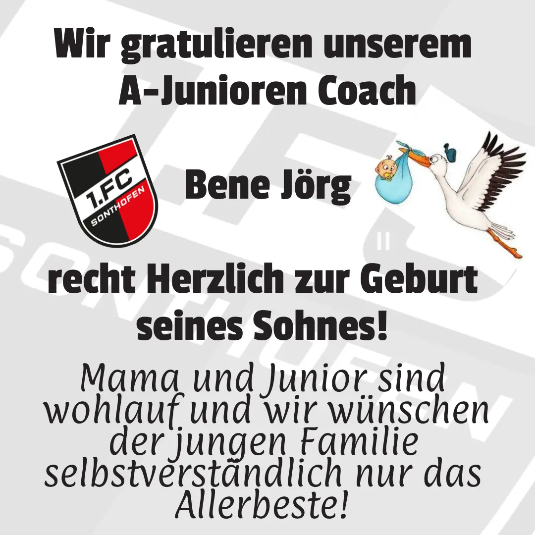 You are currently viewing A-Junioren Coach Bene Jörg wird Papa!