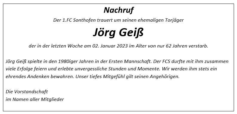 Read more about the article 1.FC Sonthofen trauert um Jörg Geiß